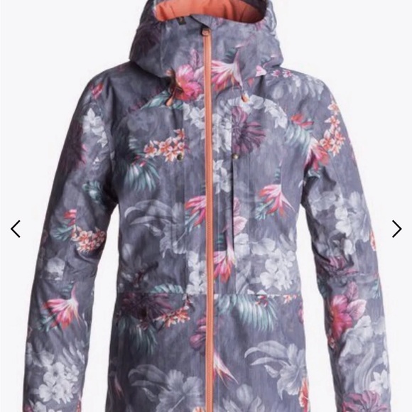 ROXY Essence 2L GORE-TEX Snow Jacket - Hawaiian Tropic Paradise Pink -XS - NWT - Picture 2 of 11